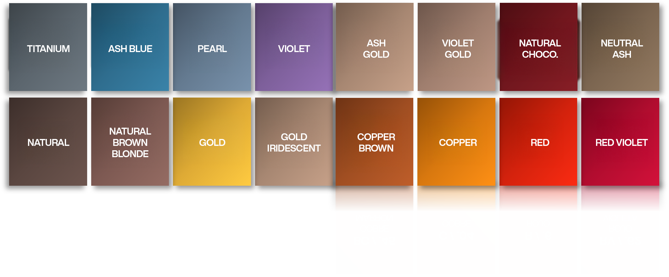 Shades ALK colour chart
